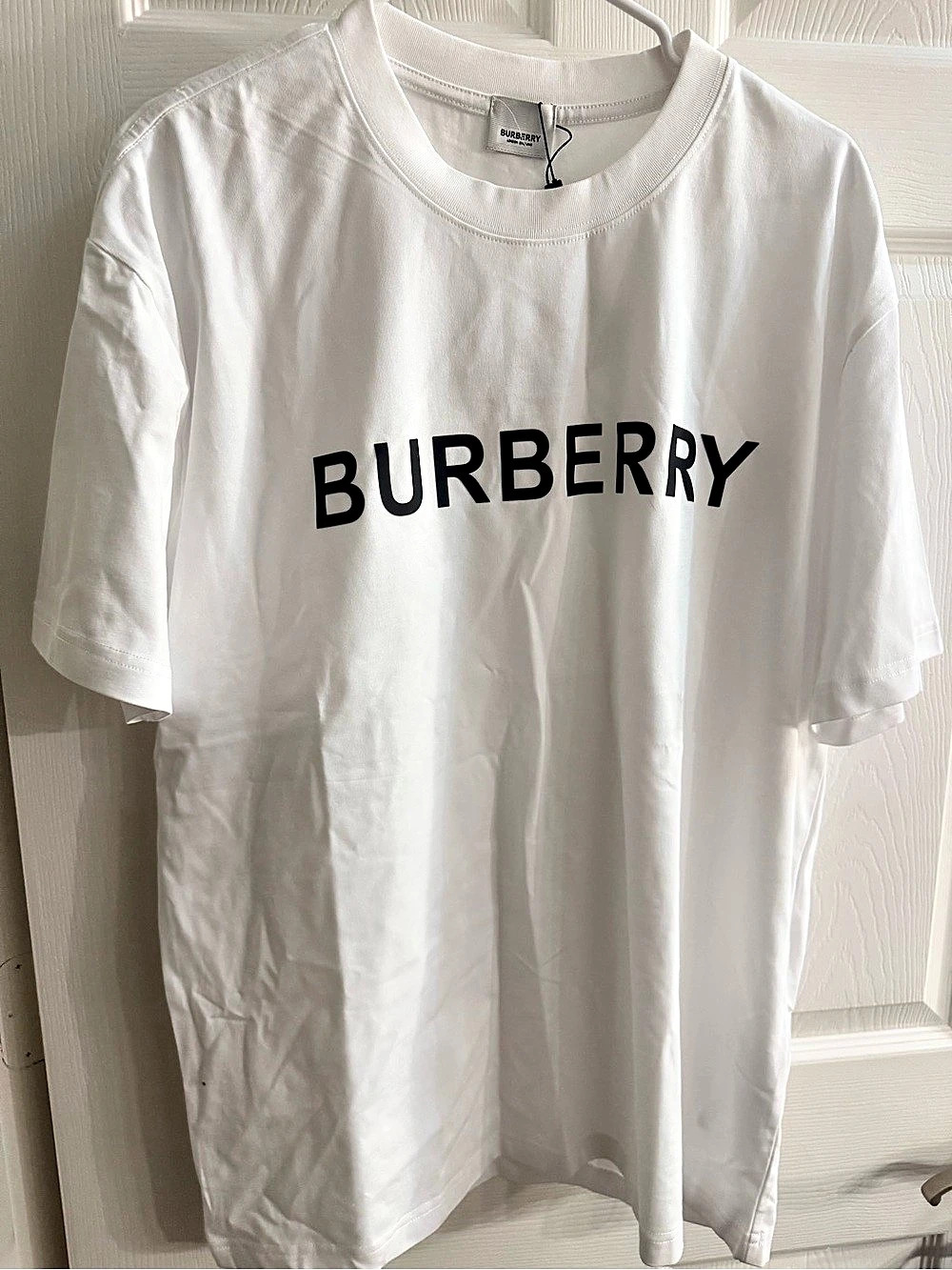 Burberry Logo Print Cotton Oversized T-shirt White